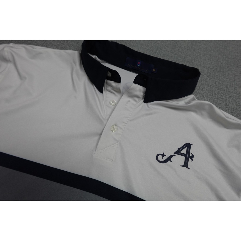 Extracurricular Polo Mens 2XL White Stripe Golf Performance Stretch LIV 4Aces
